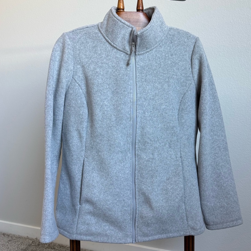 32 Degrees Heat Gray Fleece Jacket Women’s Large Full Zip Lightweight Soft